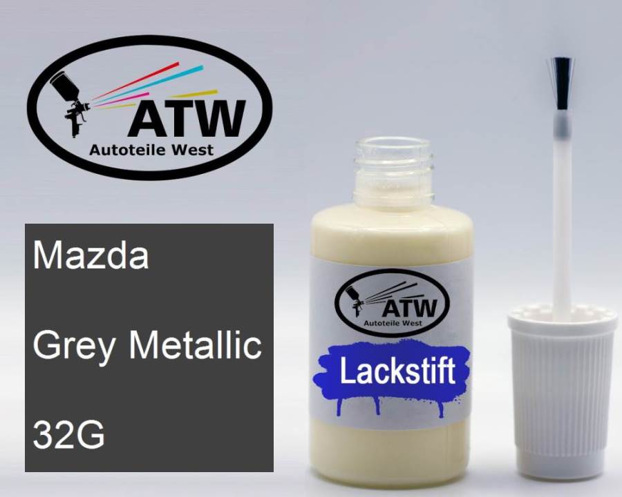 Mazda, Grey Metallic, 32G: 20ml Lackstift, von ATW Autoteile West.